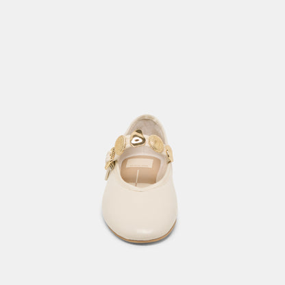 RELAN BALLET FLATS OFF WHITE LEATHER
