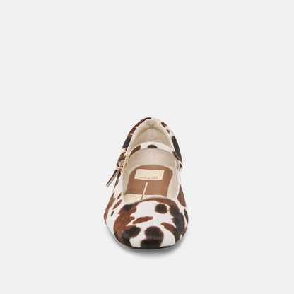REYES BALLET FLATS COCOA TAURUS CALF HAIR