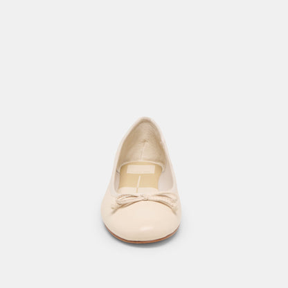 RITLA WIDE BALLET FLATS BONE LEATHER