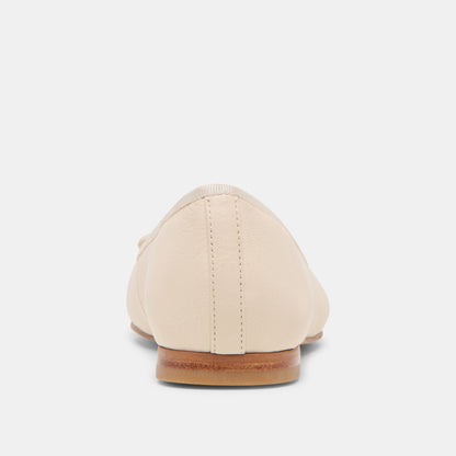 RITLA WIDE BALLET FLATS BONE LEATHER