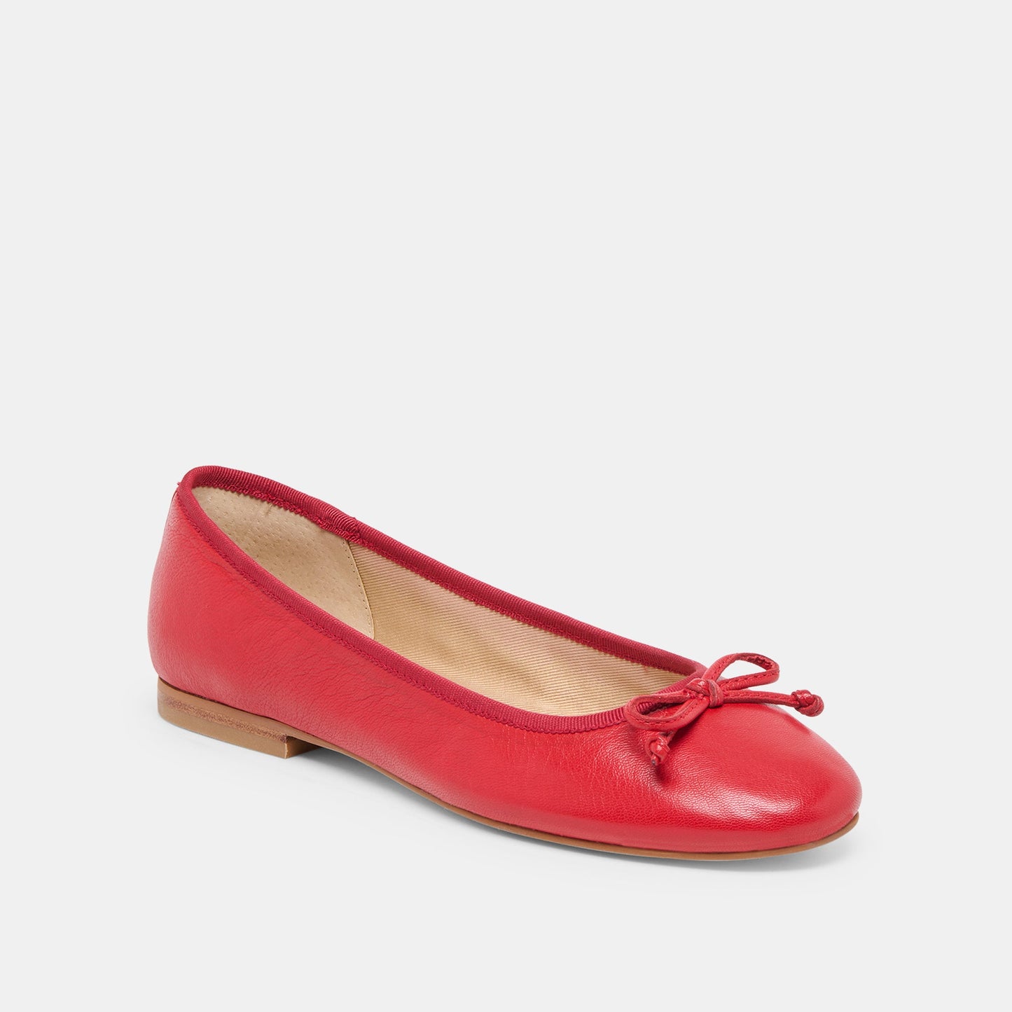 RITLA WIDE BALLET FLATS CHERRY LEATHER