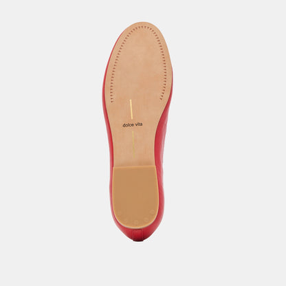 RITLA WIDE BALLET FLATS CHERRY LEATHER