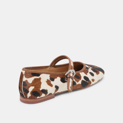 ROSLYN BALLET FLATS COCOA TAURUS CALF HAIR