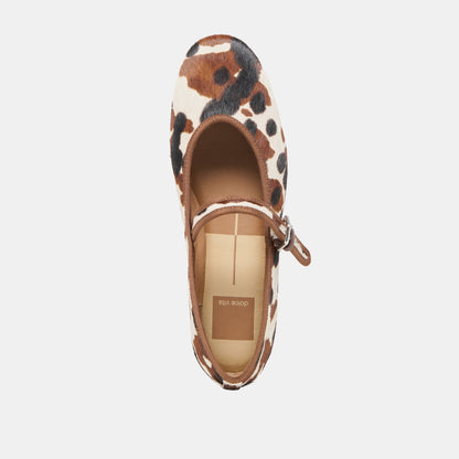 ROSLYN BALLET FLATS COCOA TAURUS CALF HAIR