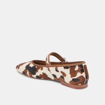 ROSLYN BALLET FLATS COCOA TAURUS CALF HAIR