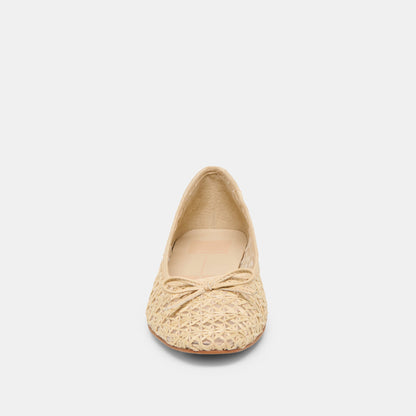 ULICIA BALLET FLATS LT NATURAL CROSS HATCH RAFFIA