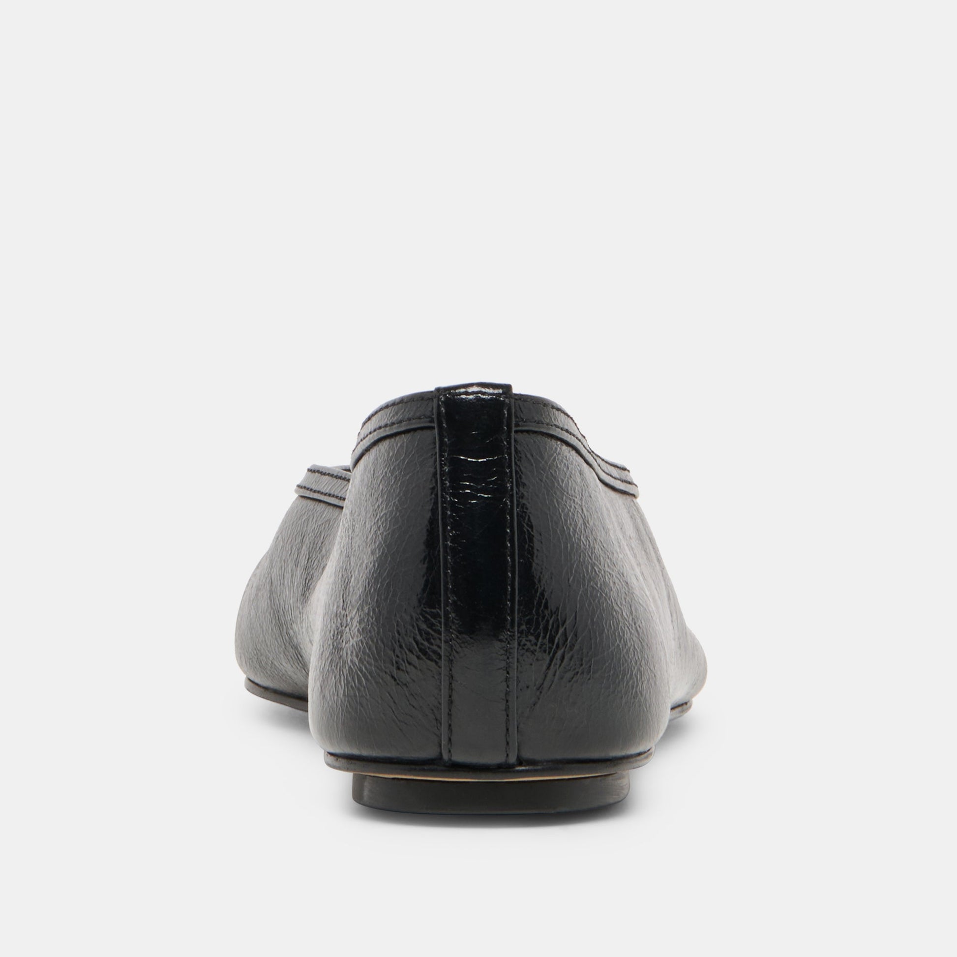 CARET BALLET FLATS BLACK LEATHER