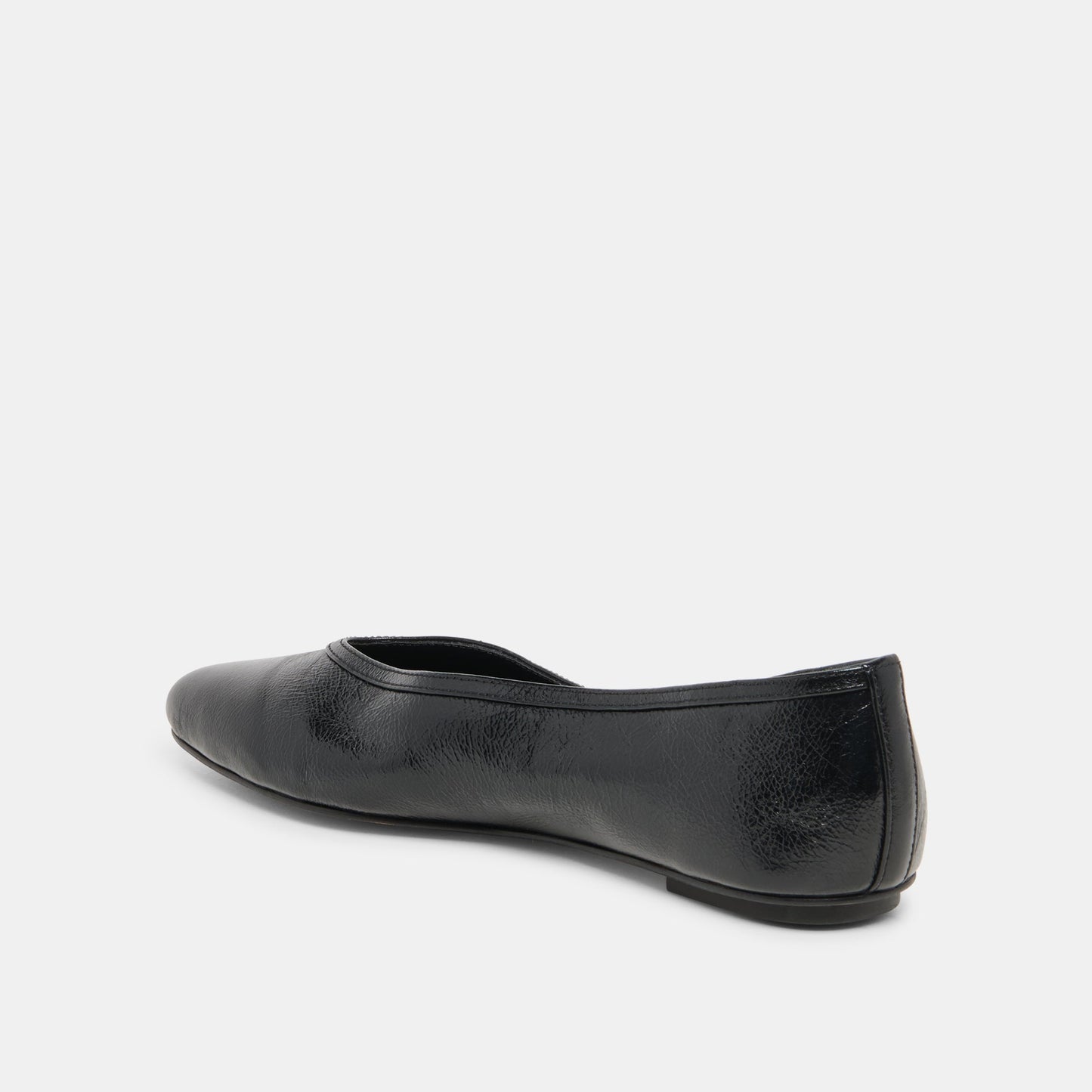 CARET BALLET FLATS BLACK LEATHER