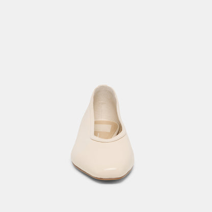CARET BALLET FLATS BONE LEATHER