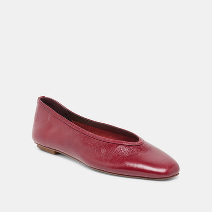 CARET BALLET FLATS GARNET LEATHER