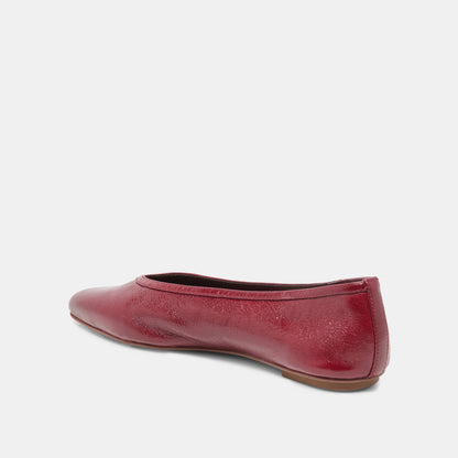 CARET BALLET FLATS GARNET LEATHER