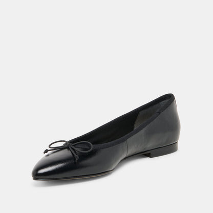 CELIO BALLET FLATS BLACK LEATHER