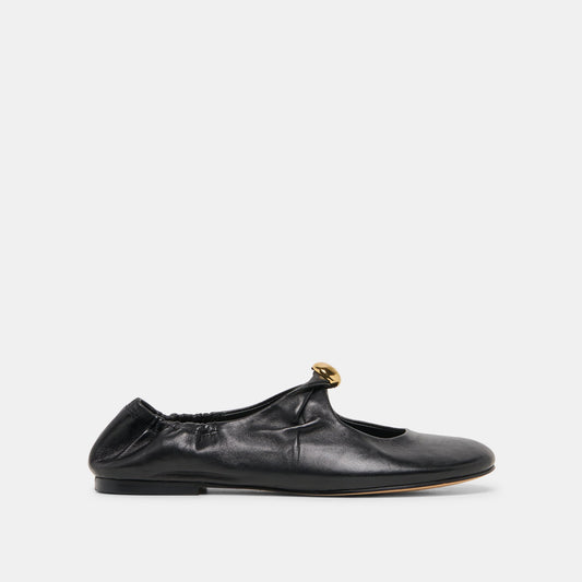 CORNEL FLATS BLACK LEATHER