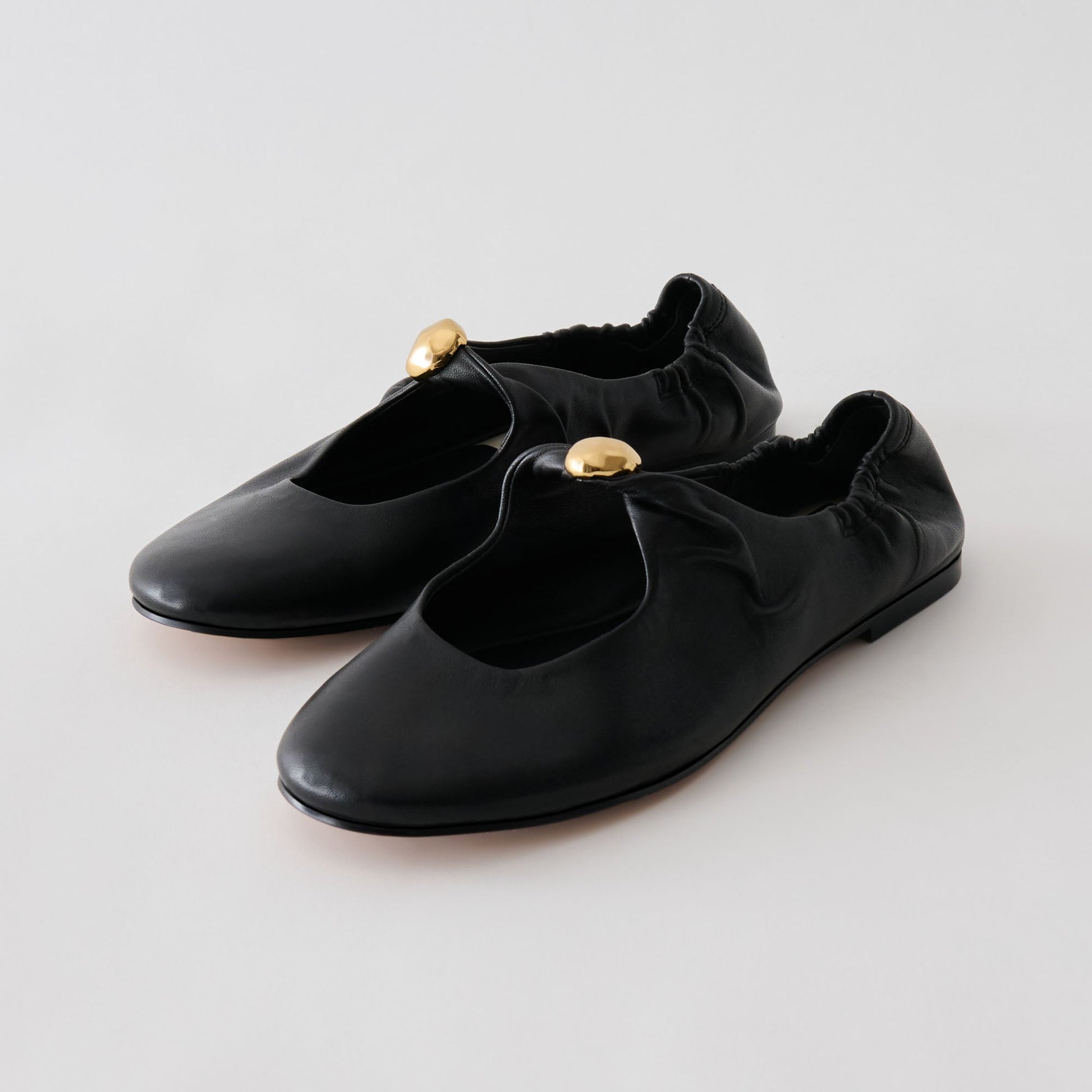 CORNEL FLATS BLACK LEATHER