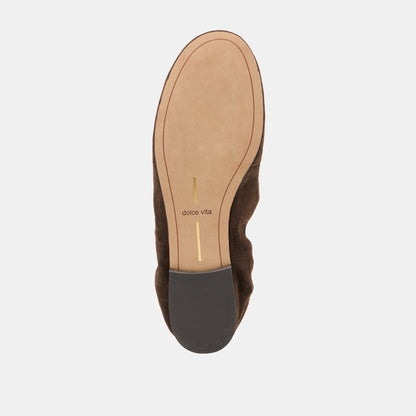 CORNEL FLATS DK BROWN SUEDE