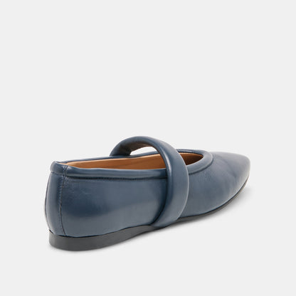 FERA BALLET FLATS NAVY LEATHER