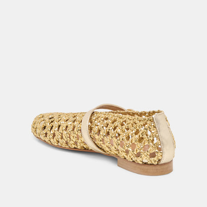DOVER BALLET FLATS GOLD WOVEN STELLA