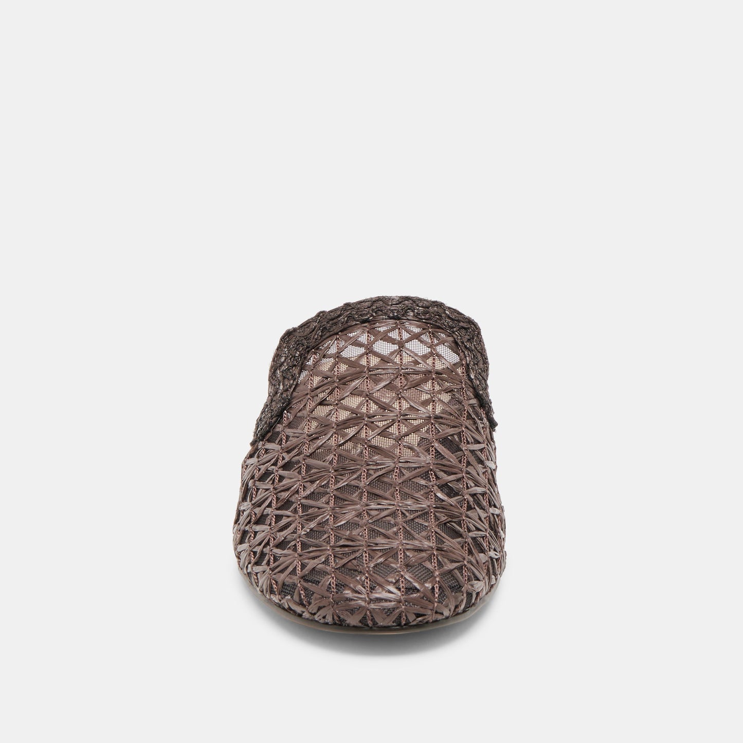 KIRT FLATS CHOCOLATE CROSS HATCH RAFFIA