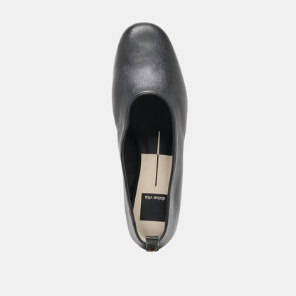 KORY BALLET FLATS BLACK LEATHER