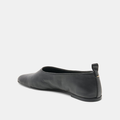 KORY BALLET FLATS BLACK LEATHER