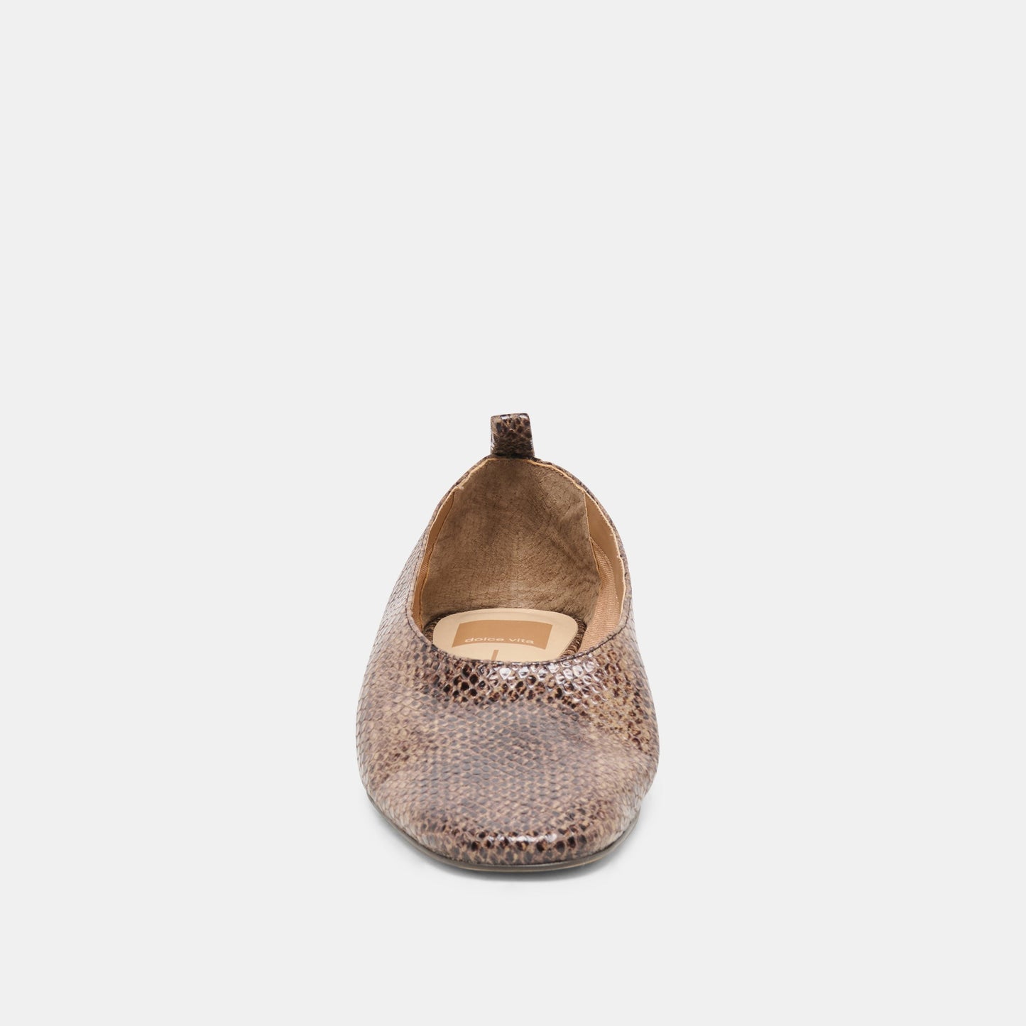 KORY BALLET FLATS SNAKE TAN EMBOSSED LEATHER
