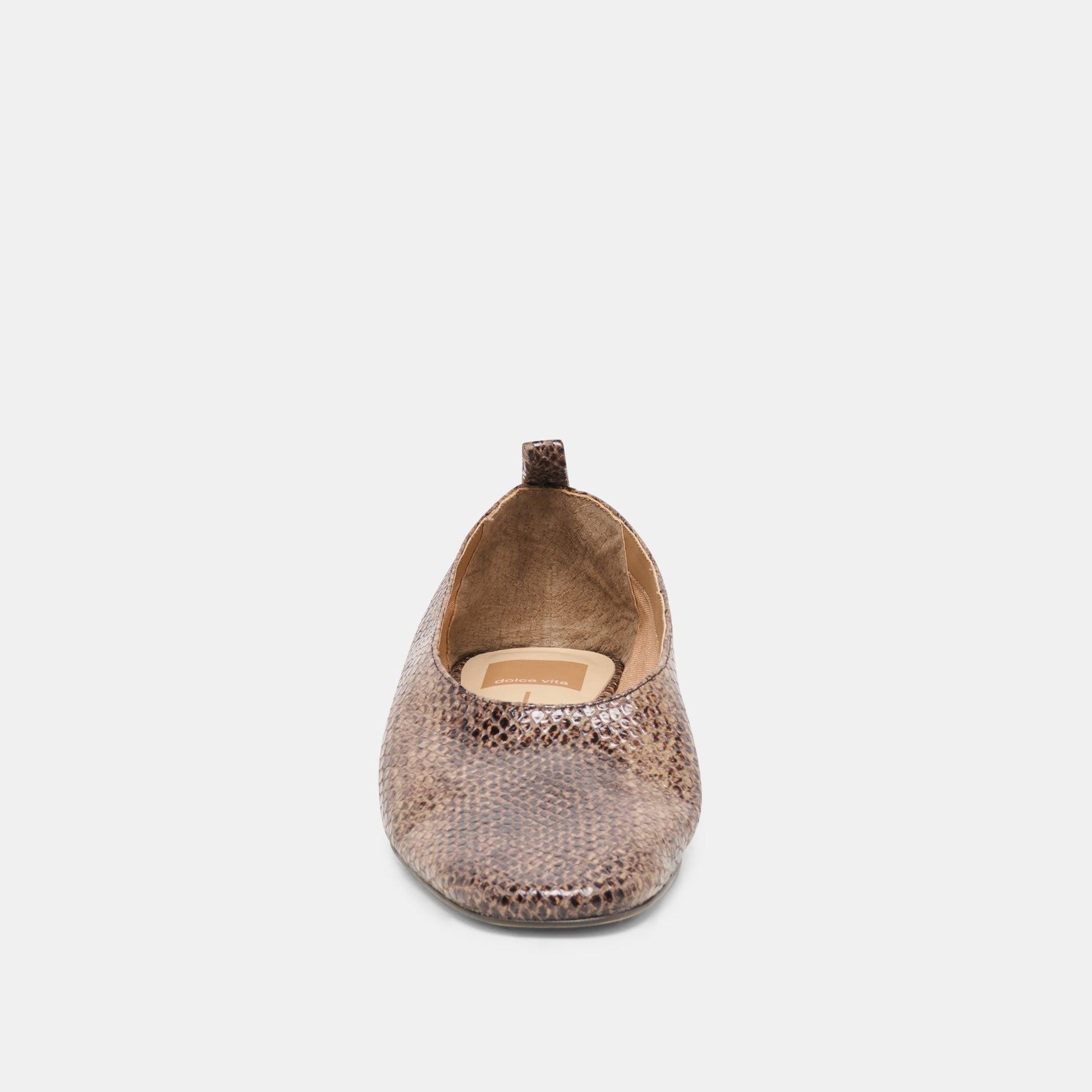 KORY BALLET FLATS SNAKE TAN EMBOSSED LEATHER
