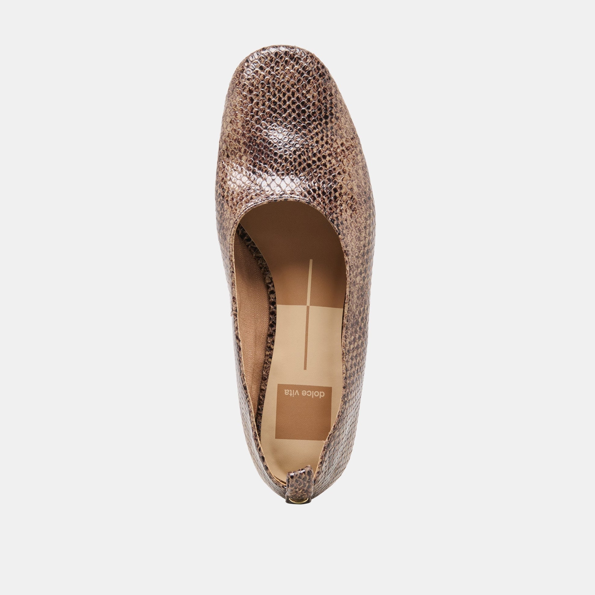 KORY BALLET FLATS SNAKE TAN EMBOSSED LEATHER