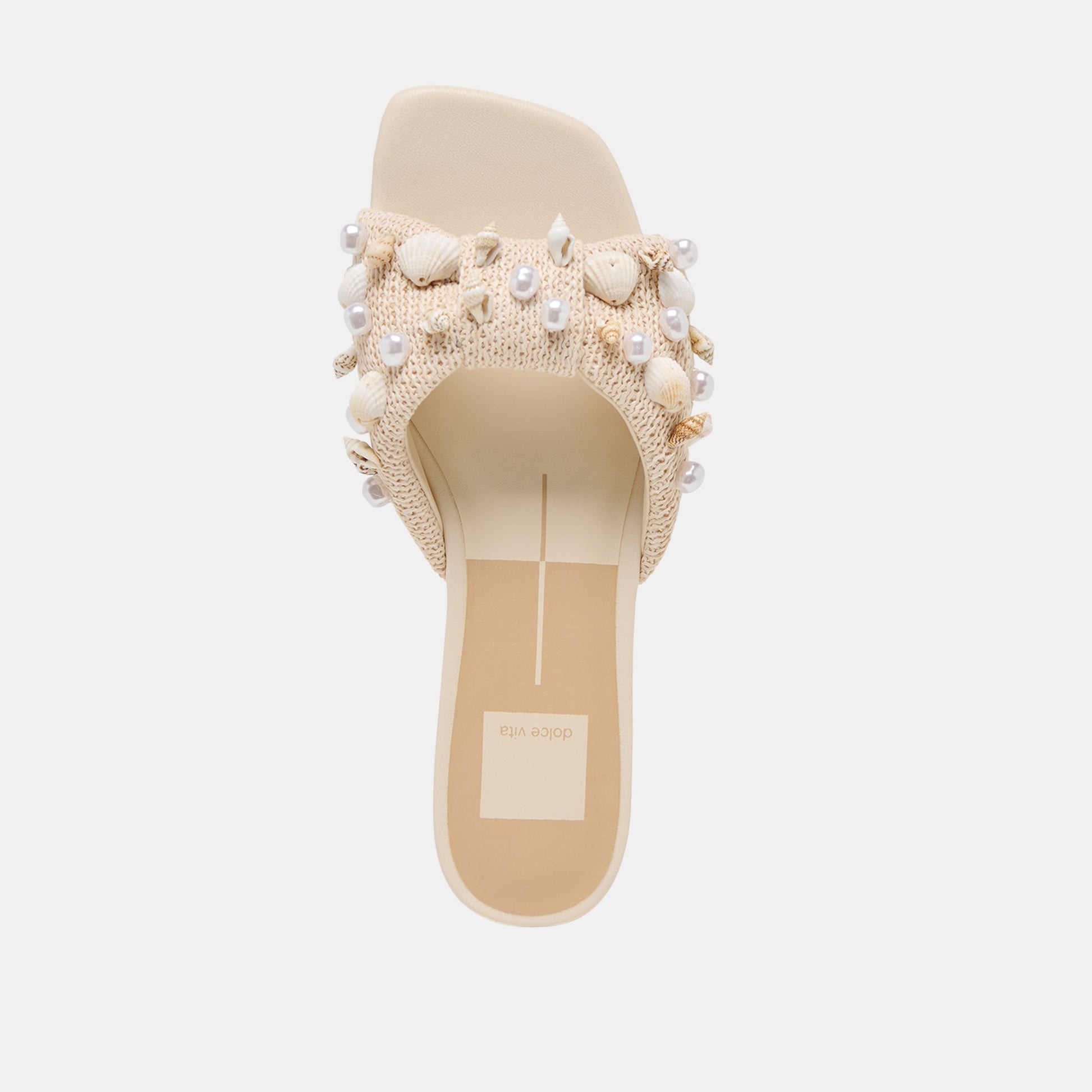 LIZZA SANDALS OATMEAL BEADED RAFFIA