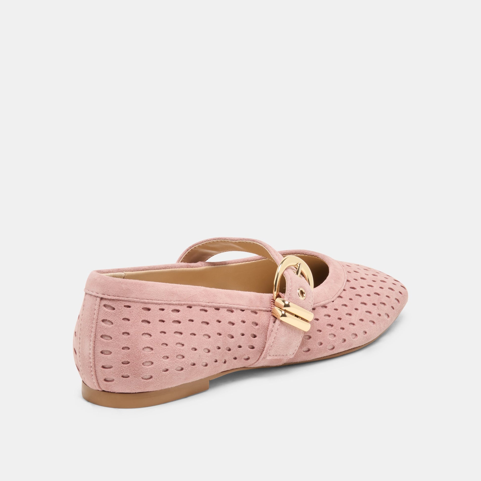 MIKELA BALLET FLATS PINK PERFORATED SUEDE