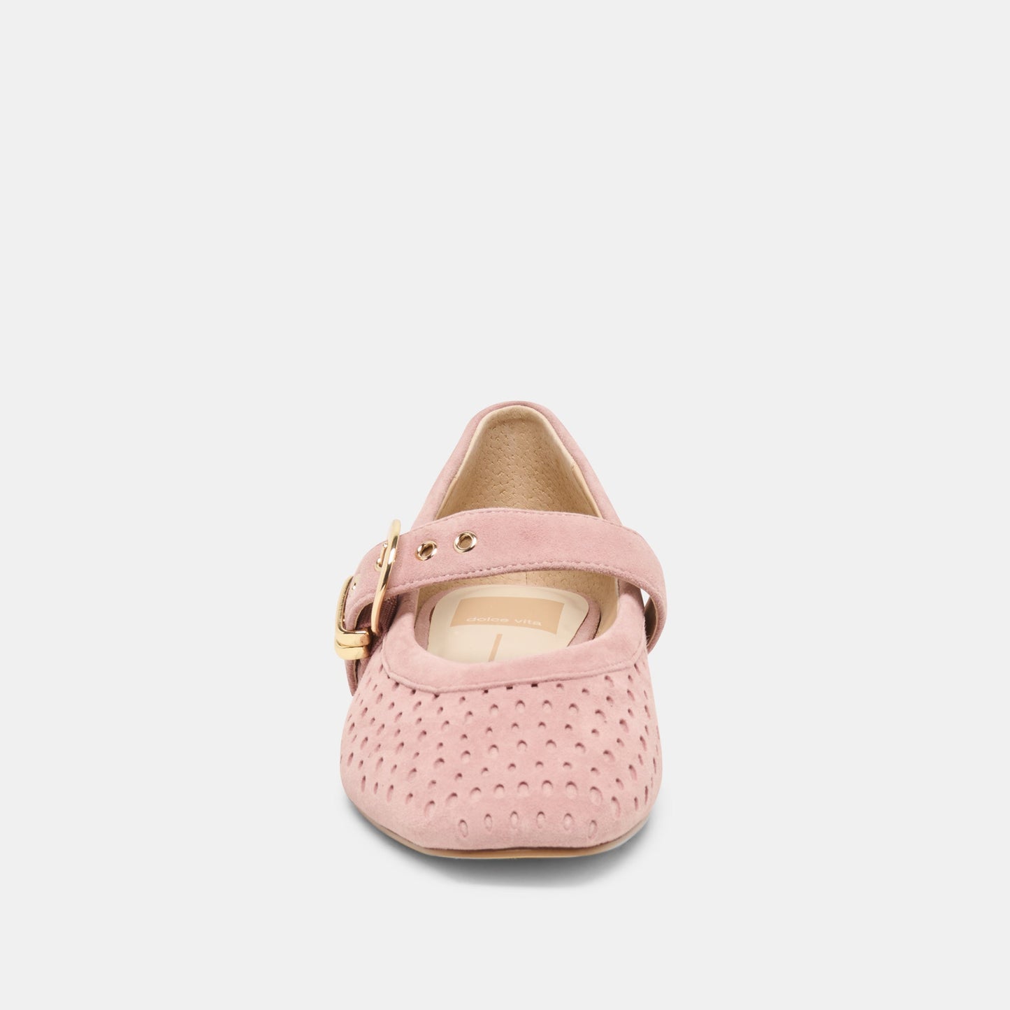 MIKELA BALLET FLATS PINK PERFORATED SUEDE