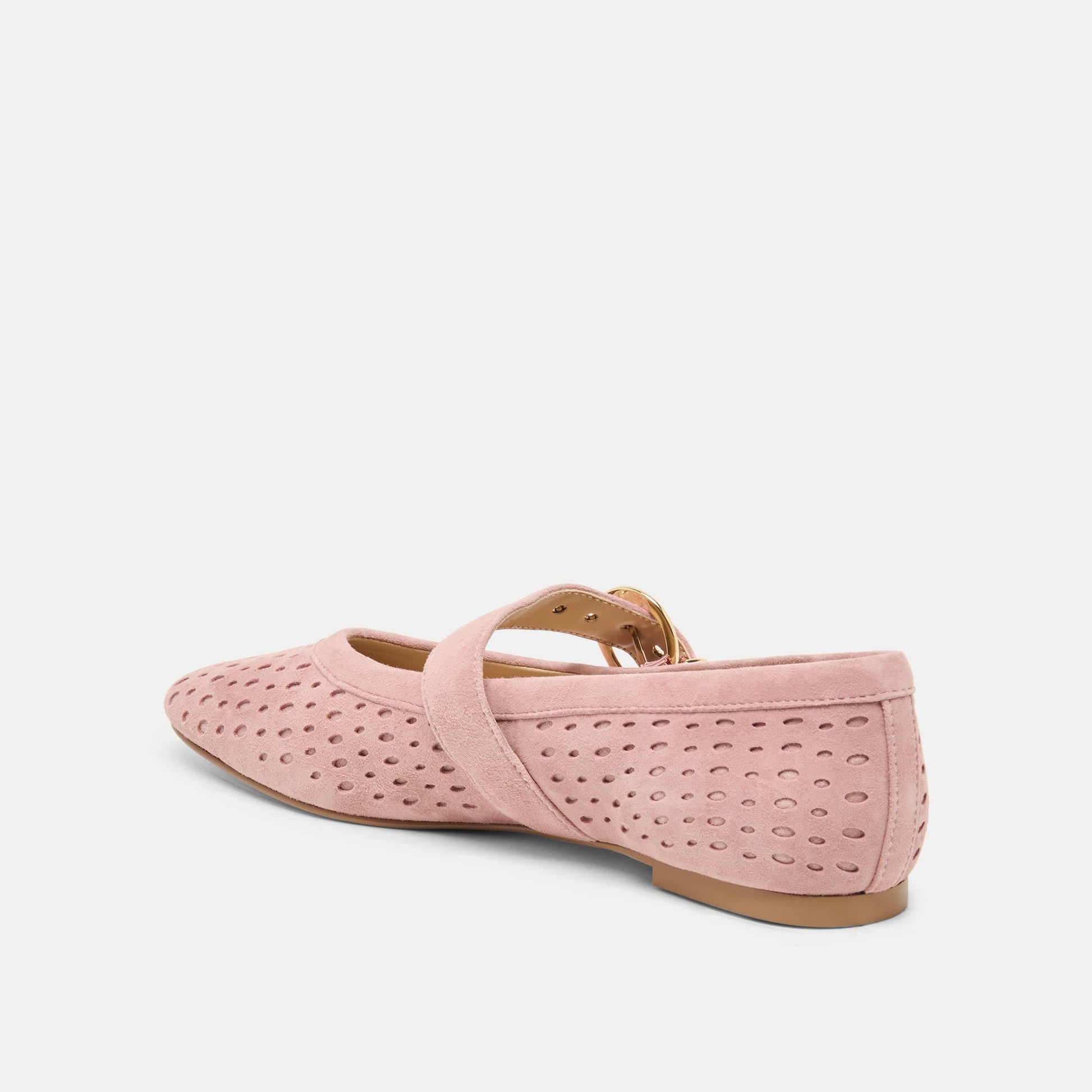 MIKELA BALLET FLATS PINK PERFORATED SUEDE