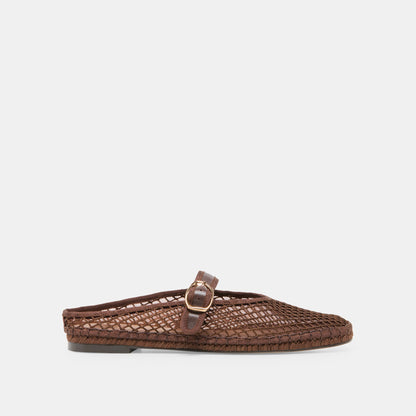 MILIE FLATS CHOCOLATE WOVEN MESH