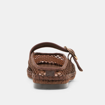 MILIE FLATS CHOCOLATE WOVEN MESH