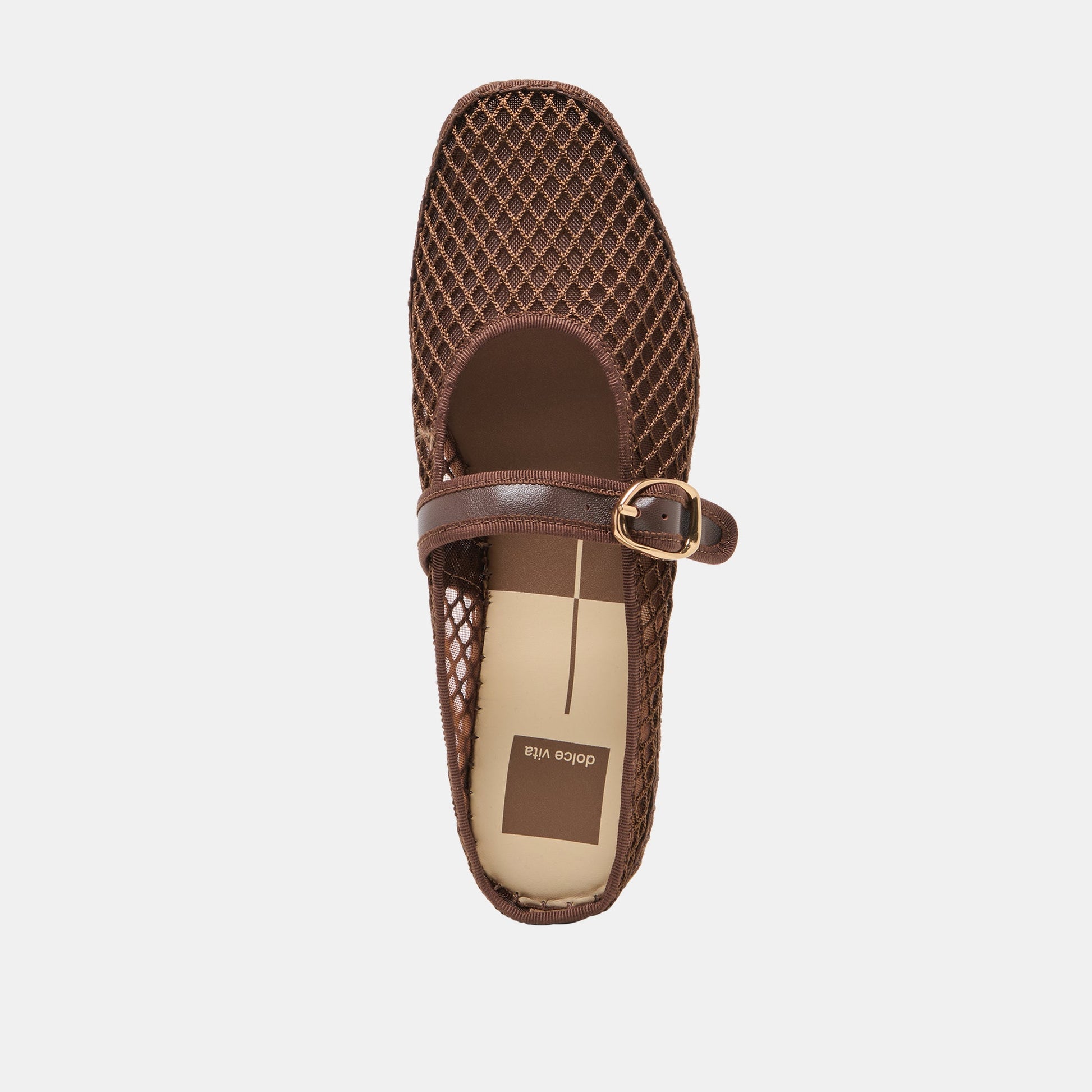 MILIE FLATS CHOCOLATE WOVEN MESH
