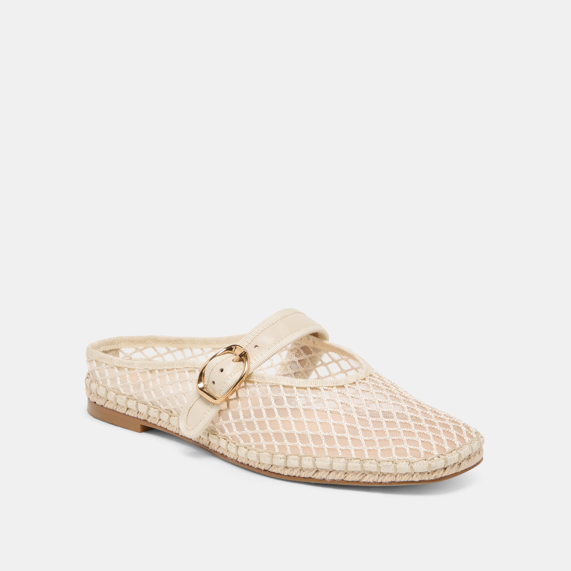 MILIE FLATS ECRU WOVEN MESH
