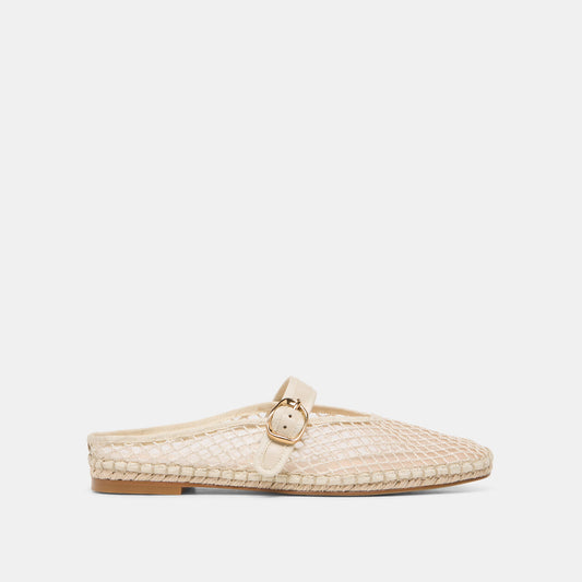 MILIE FLATS ECRU WOVEN MESH