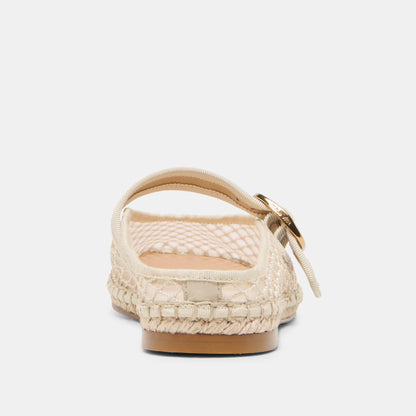 MILIE FLATS ECRU WOVEN MESH