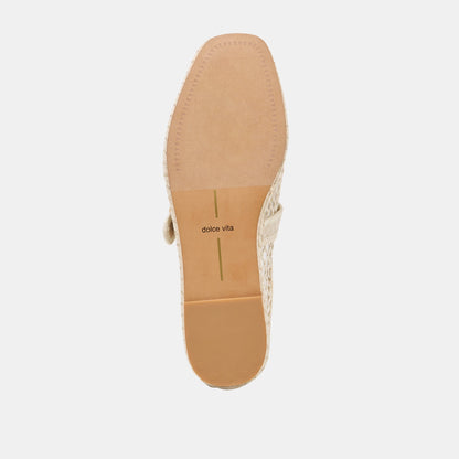MILIE FLATS ECRU WOVEN MESH