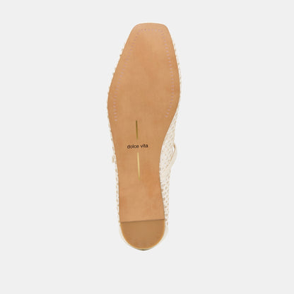 REYES BALLET FLATS WHITE WOVEN RAFFIA