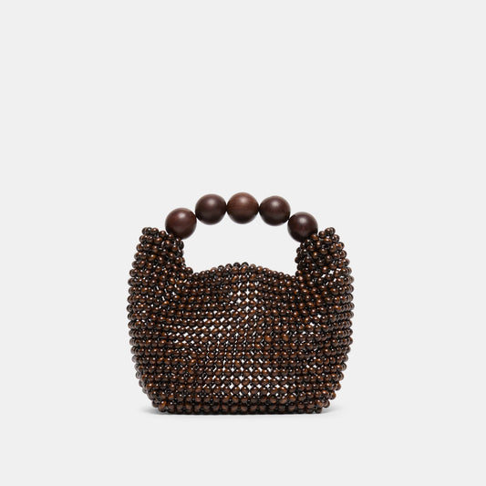 CLOVER HANDBAG CHOCOLATE WOOD