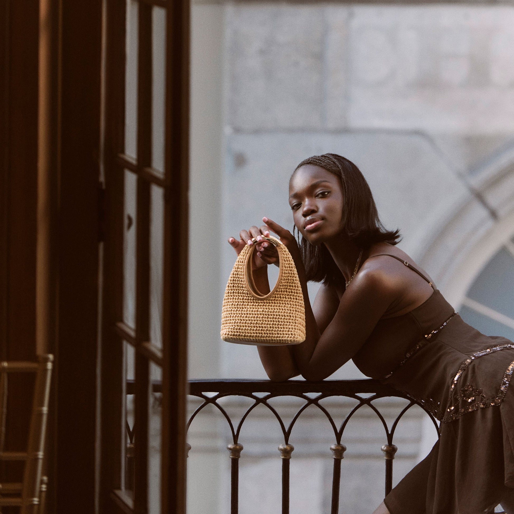 EVELISE MINI HANDBAG NATURAL RAFFIA