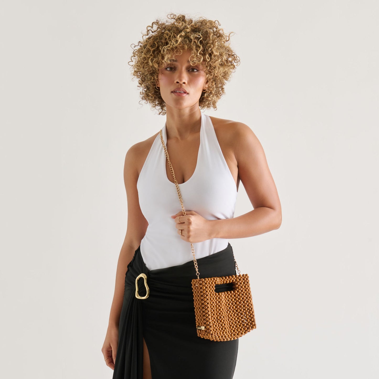 LINZY HANDBAG NATURAL WOOD