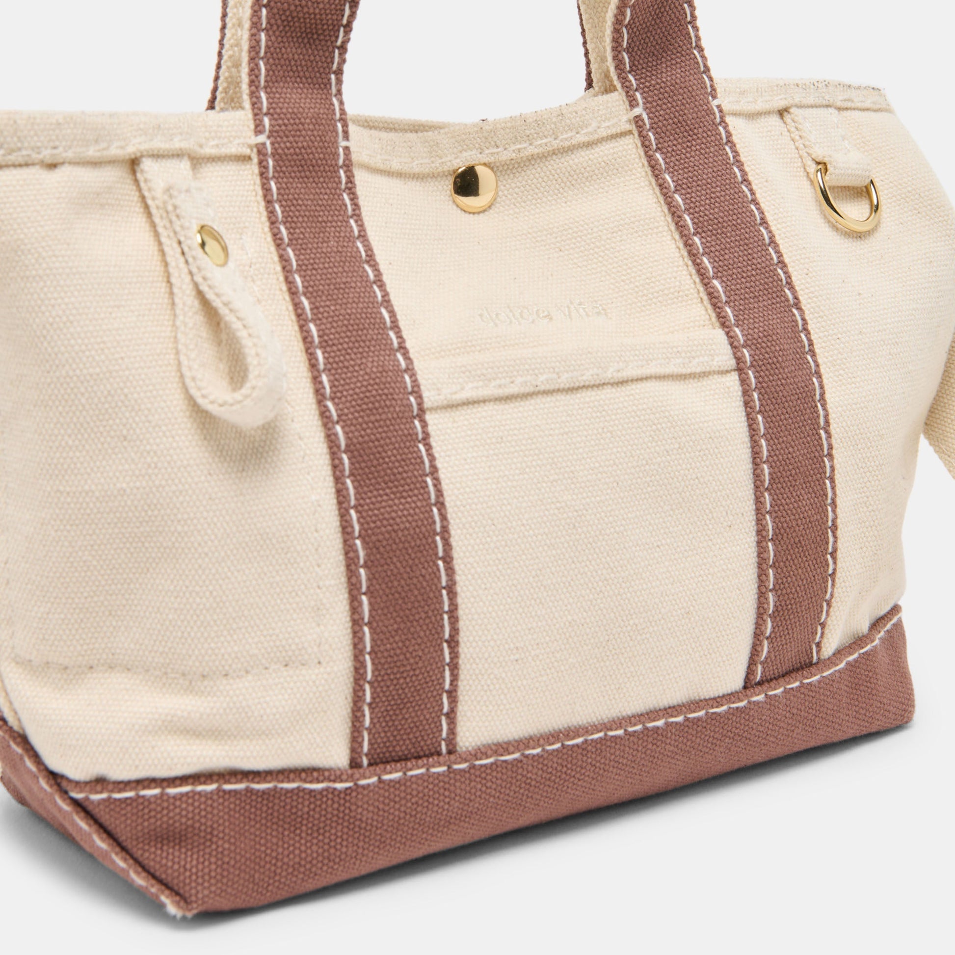 LUNEA HANDBAG NATURAL CHOCOLATE CANVAS