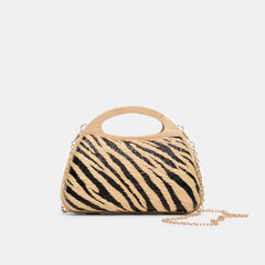 BLACK NATURAL ZEBRA RAFFIA