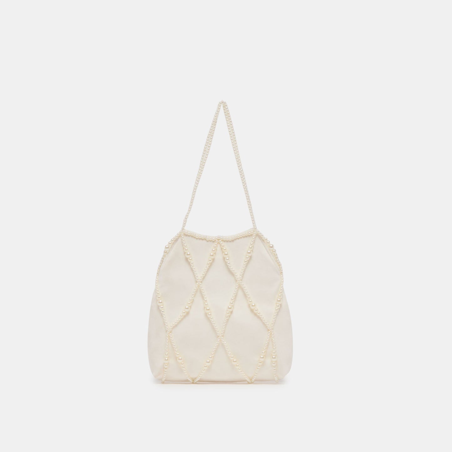 SERILDA PEARL HANDBAG IVORY SATIN