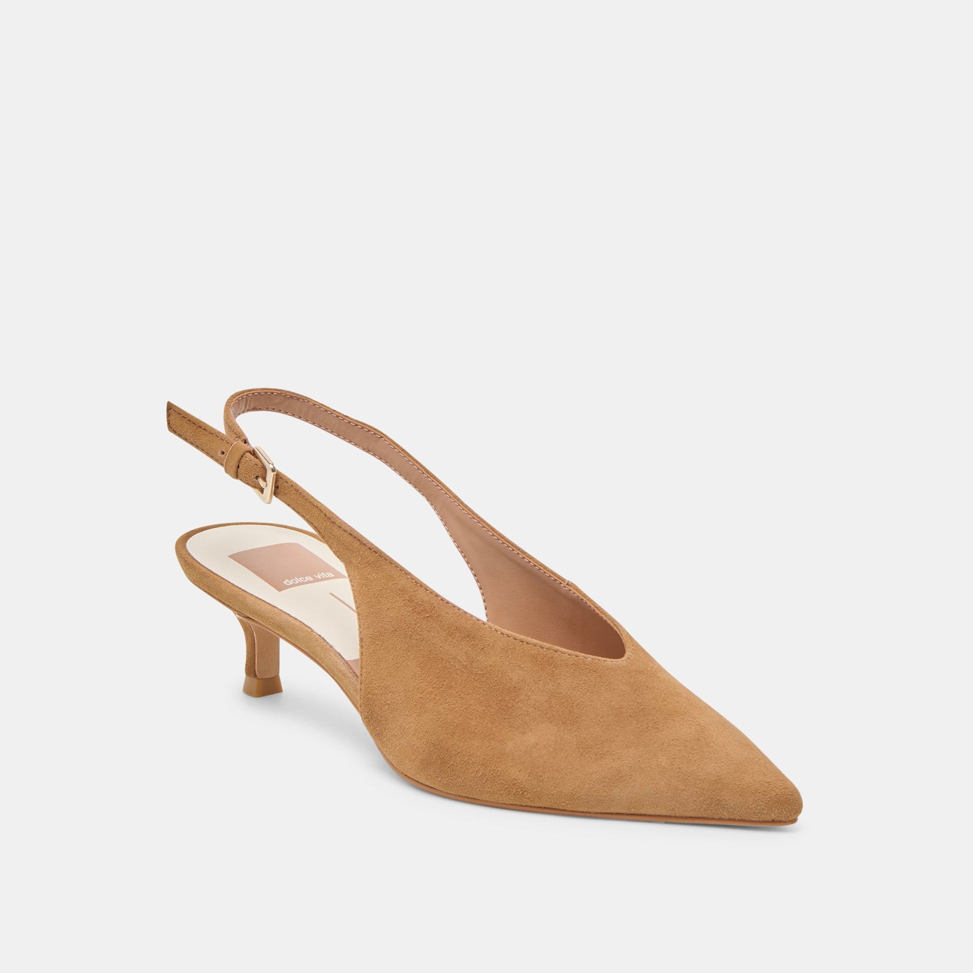 ALENNA HEELS LT BROWN SUEDE