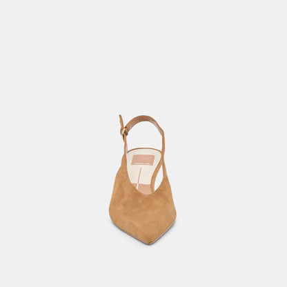 ALENNA HEELS LT BROWN SUEDE