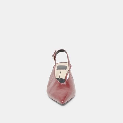 ALENNA HEELS OXBLOOD CRINKLE PATENT