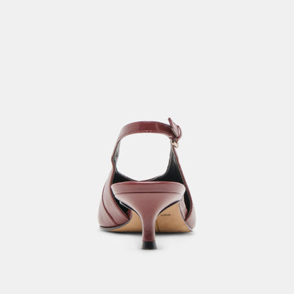 ALENNA HEELS OXBLOOD CRINKLE PATENT