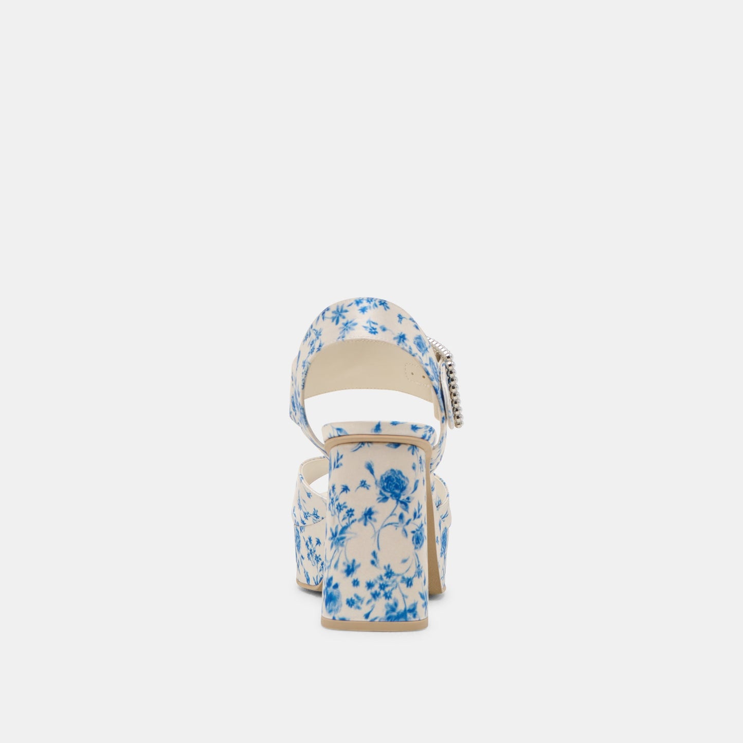 BOBBY PEARL HEELS BLUE FLORAL SATIN